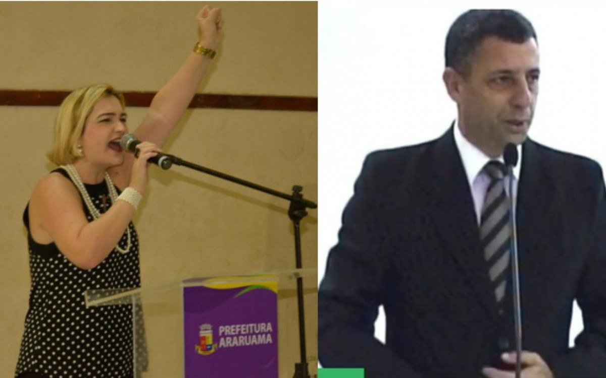 Na imagem, a prefeita L&iacute;via de Chiquinho e o vereador Luiz do T&aacute;xi 