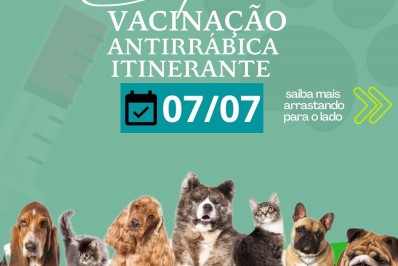 Vacinação Antirrábica Itinerante acontece nesta quinta-feira (7) na Praça Alves de Albuquerque, em Éden