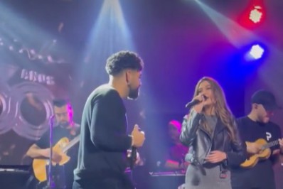 Filha de Fátima Bernardes canta com Dilsinho em festa no Rio