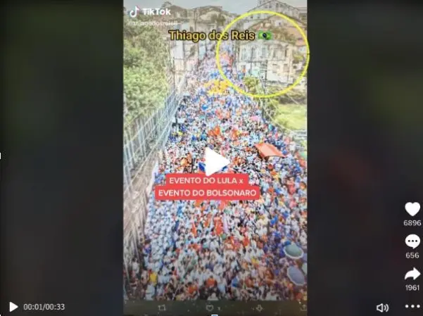 Imagem do v&iacute;deo do TikTok alvo da verifica&ccedil;&atilde;o - Reprodu&ccedil;&atilde;o