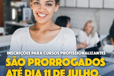 Inscrições para cursos profissionalizantes em parceria são prorrogados até o próximo dia 11