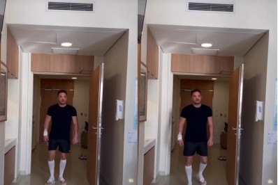 Wesley Safadão aparece andando após cirurgia para retirada de hérnia de disco