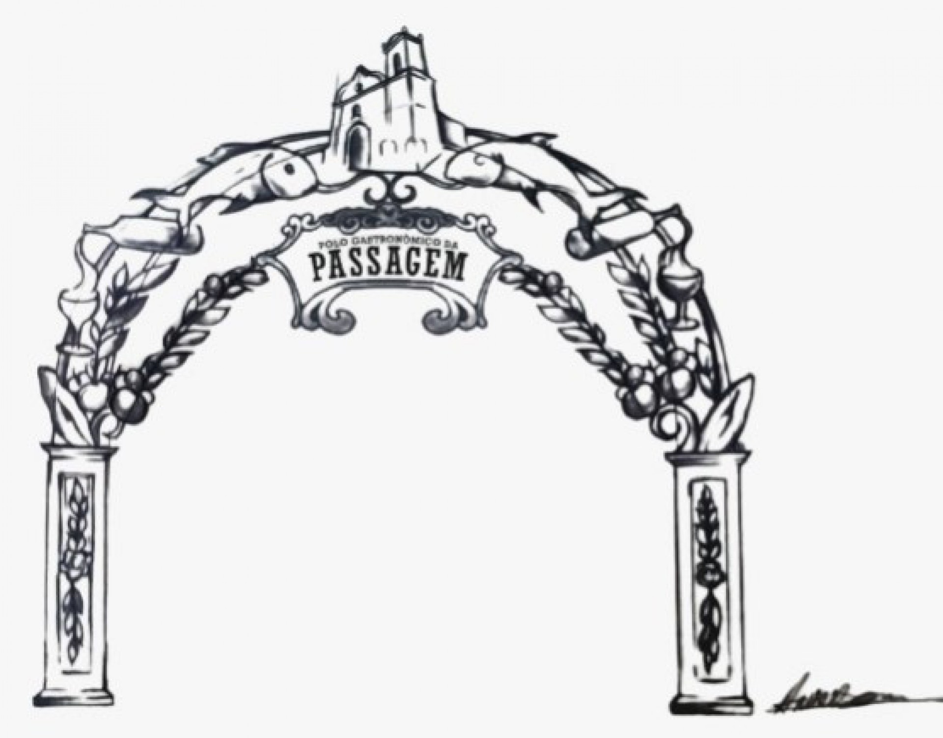 Croqui do p&oacute;rtico - Divulga&ccedil;&atilde;o