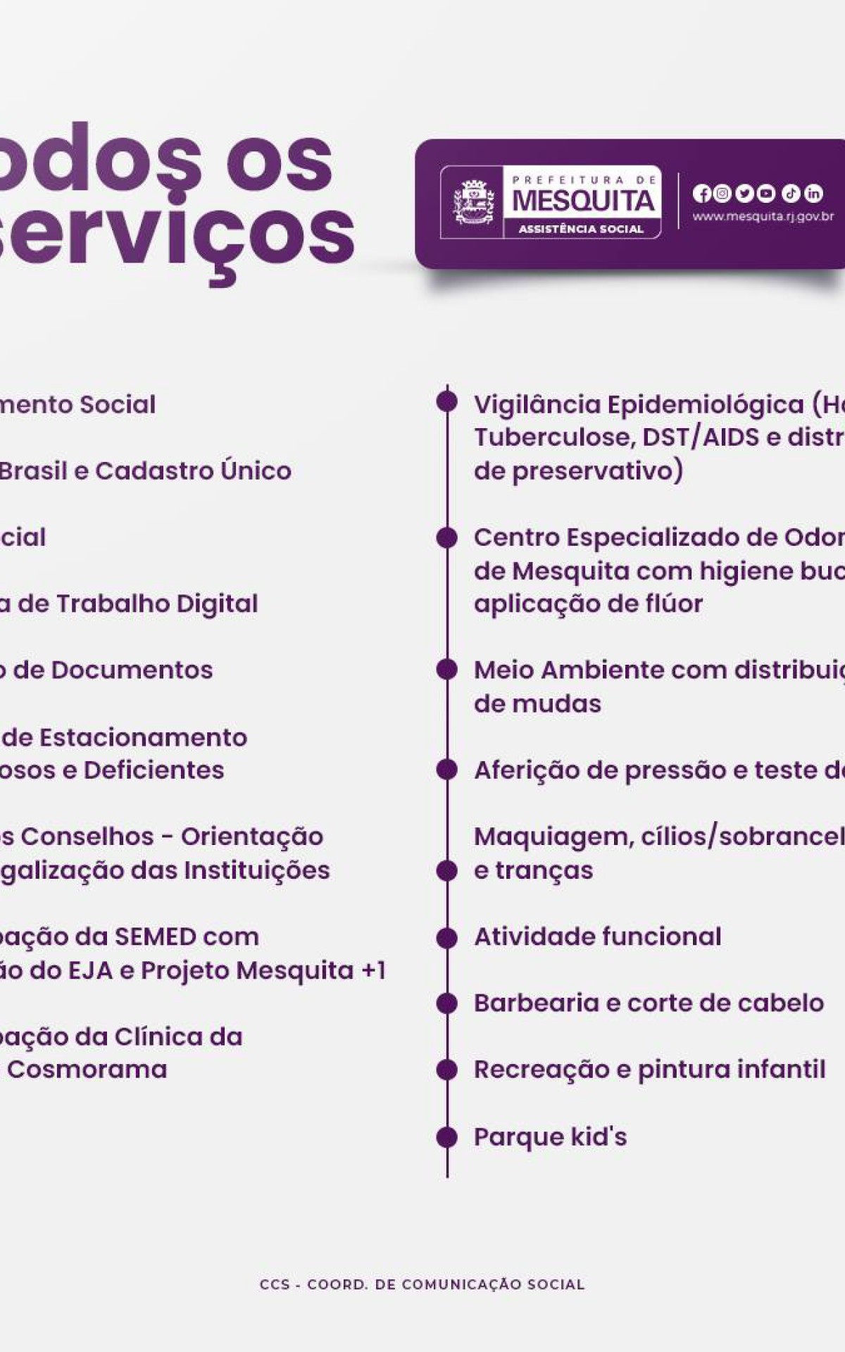 Servi&ccedil;os do Mesquita em A&ccedil;&atilde;o Juscelino 