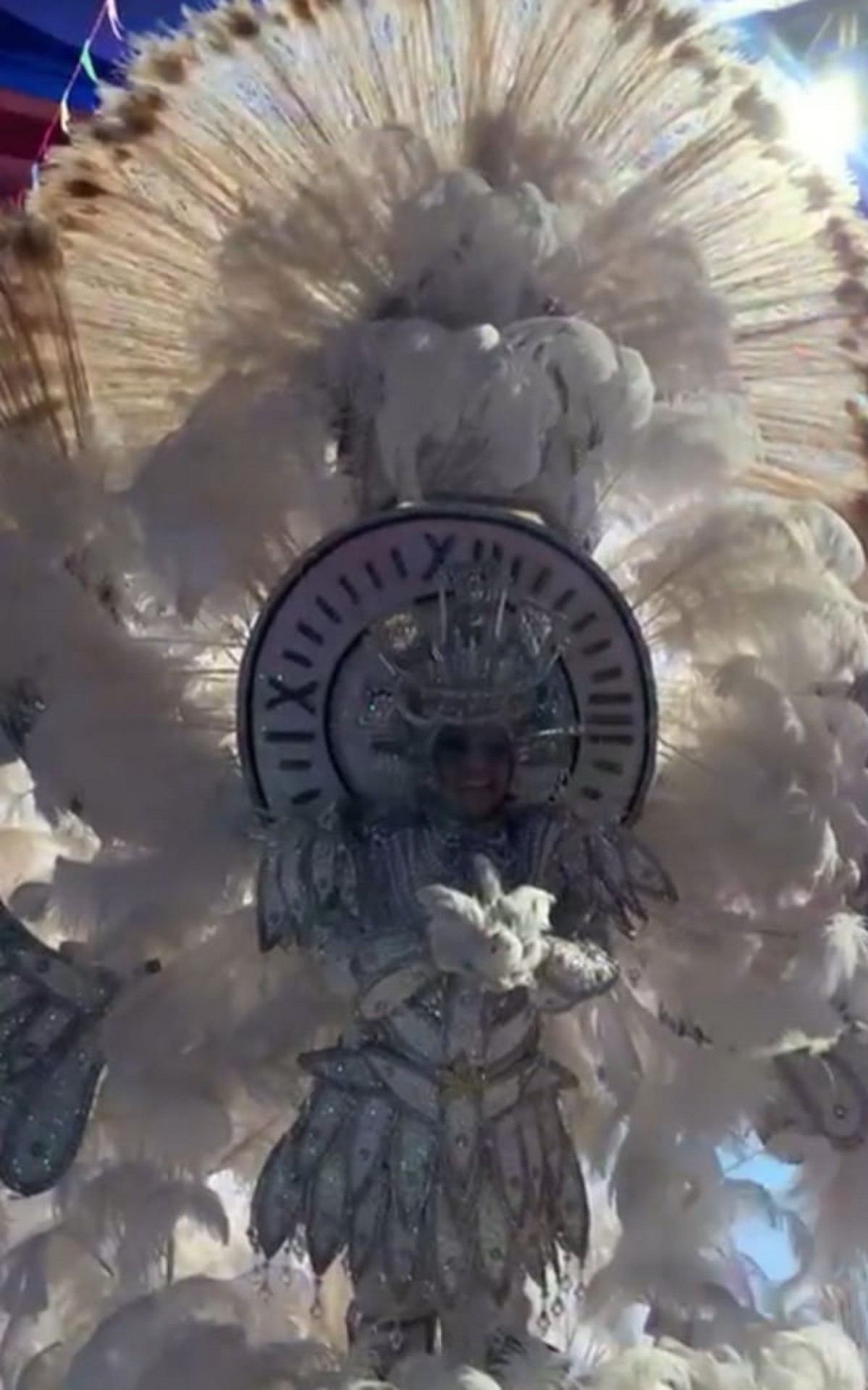 Destaque Marcos Lerroy se apresentando com a fantasia de luxo