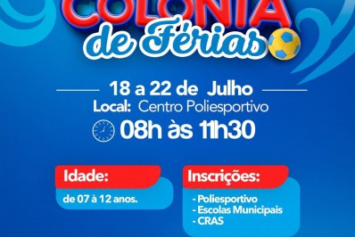 Colônia de Férias terá atividades recreativas e esportivas no Centro Poliesportivo durante cinco dias