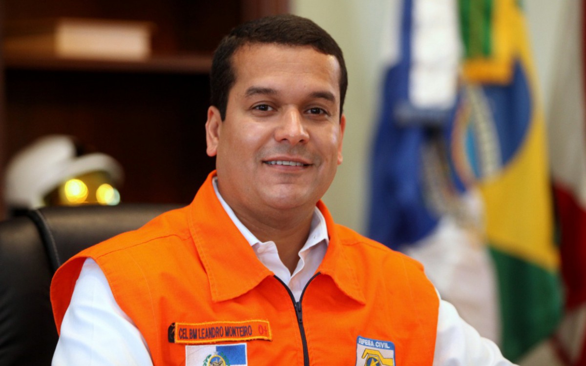 O secretário de Estado de Defesa Civil (Sedec-RJ) e comandante-geral do Corpo de Bombeiros Militar do Estado do Rio de Janeiro (CBMERJ), coronel Leandro Sampaio Monteiro