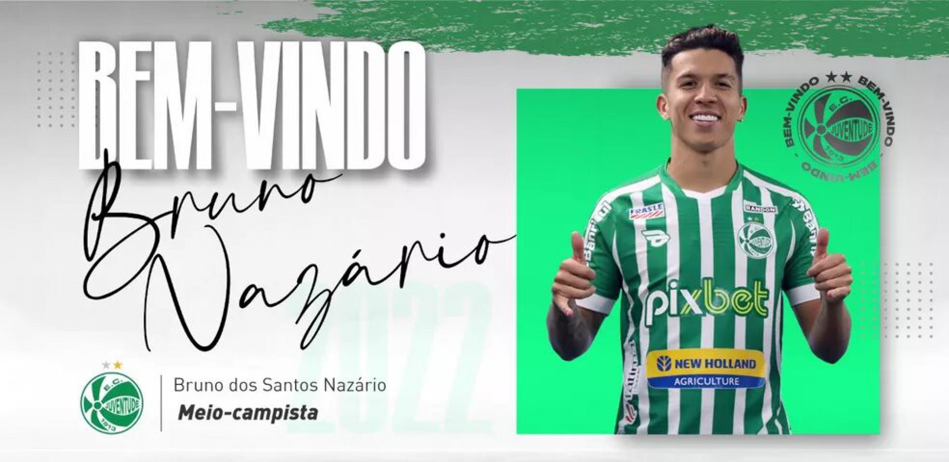 Bruno Naz&aacute;rio chega por empr&eacute;stimo ao Juventude - Foto: Divulga&ccedil;&atilde;o/Juventude