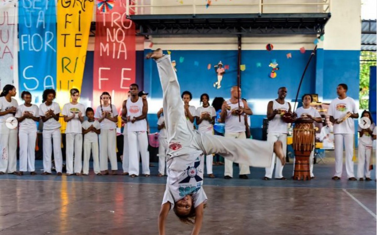Não faltou a capoeira no evento na quadra da Beija-Flor