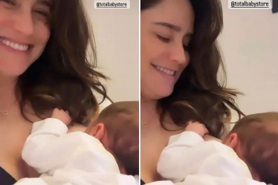 Fernanda Vasconcellos surge amamentando o filho recém-nascido em vídeo