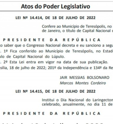 Bolsonaro sanciona lei que torna Teresópolis a 'Capital Nacional do Lúpulo