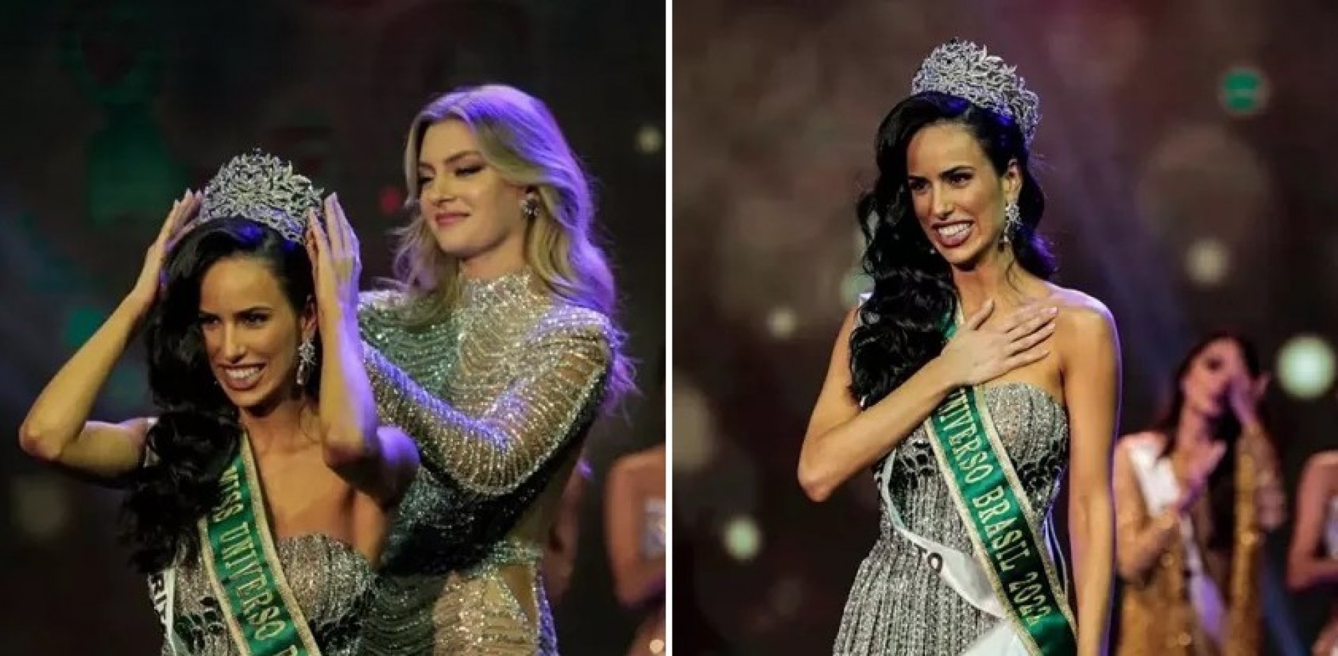 Mia Mamede recebendo a coroa de Miss Universo Brasil 2022 - Divulgação