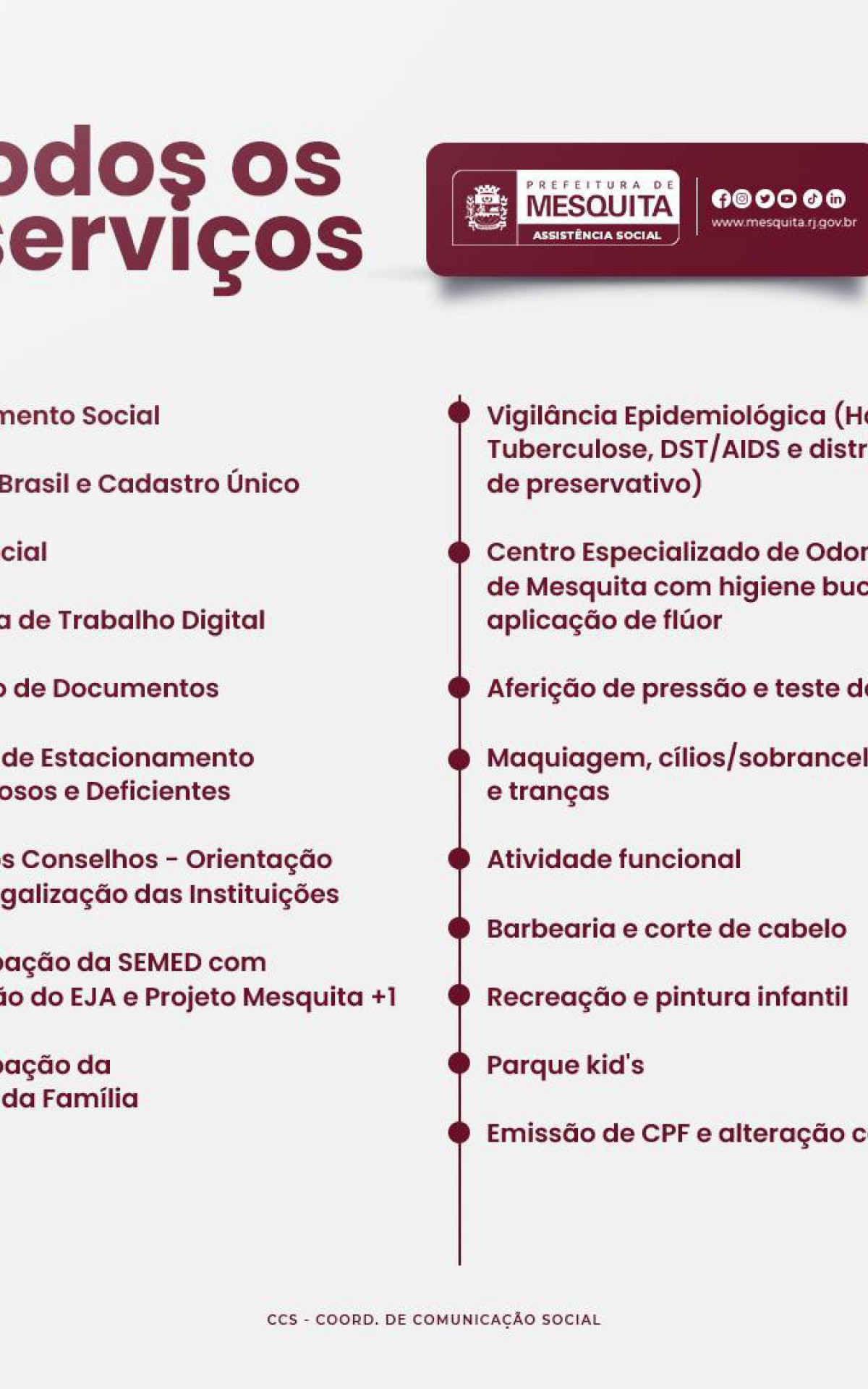 Servi&ccedil;os que ser&atilde;o ofertados na pr&oacute;xima edi&ccedil;&atilde;o 