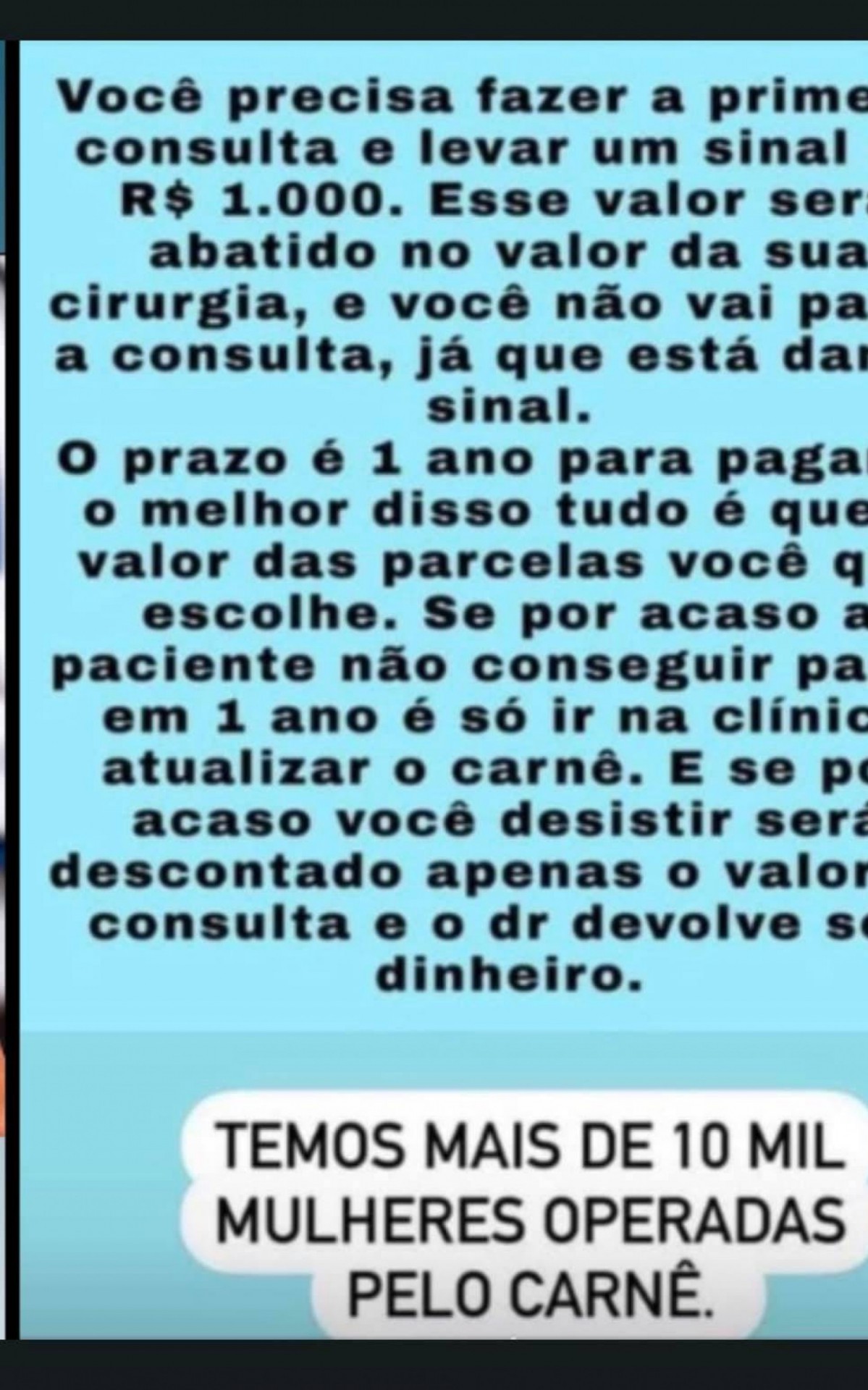 O carnê era divulgado nas redes sociais para atrair clientes - Rede Social