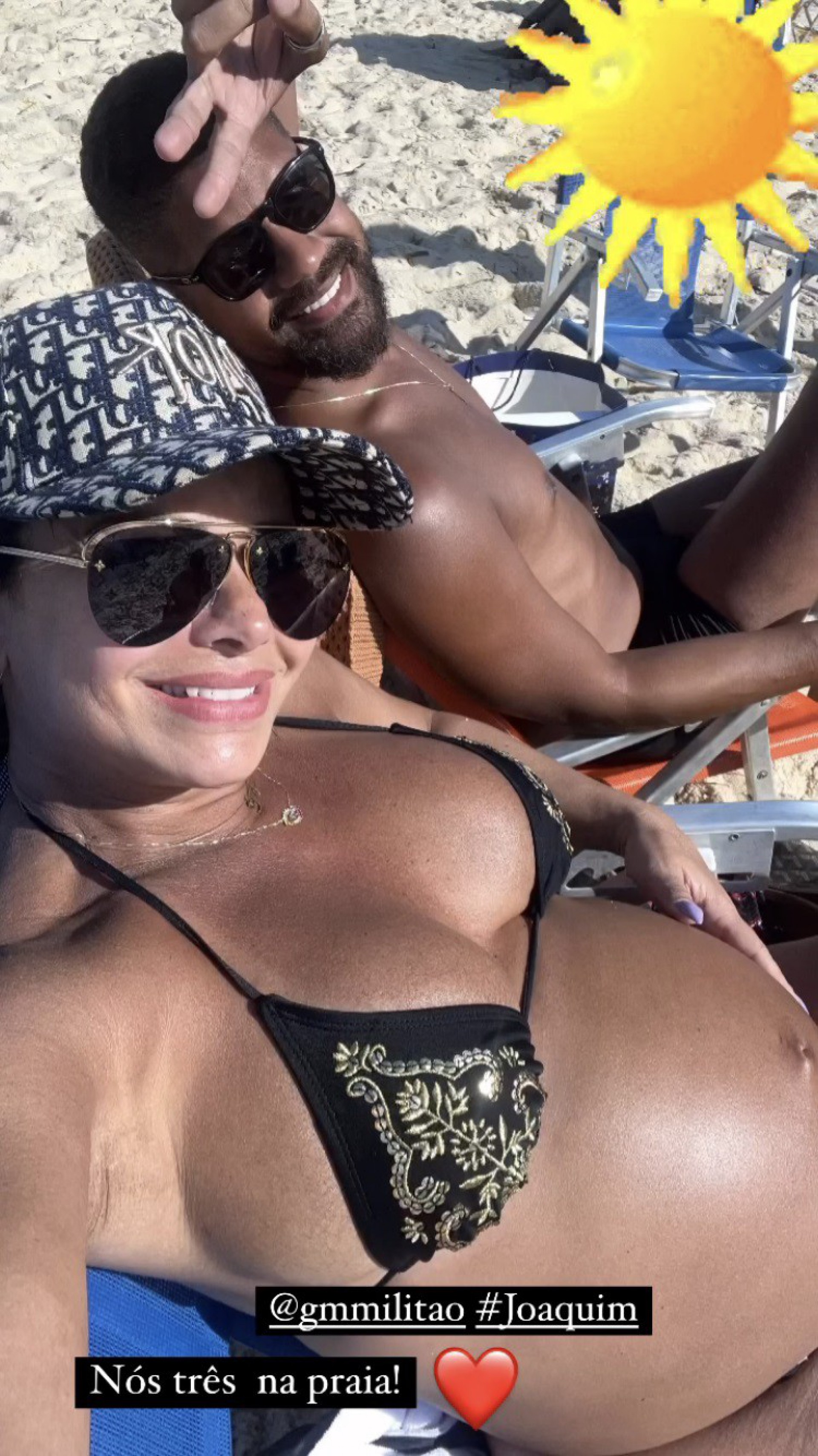 Viviane Araújo curte praia em reta final de gravidez - Reprodução / Instagram