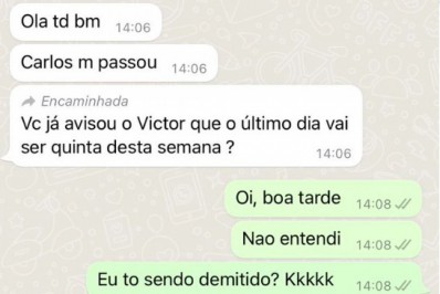 Médico descobre demissão por engano pelo WhatsApp