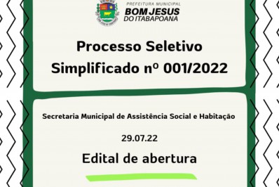 Inscrições para visitadores e supervisor temporários da Assistência Social serão abertas na próxima terça