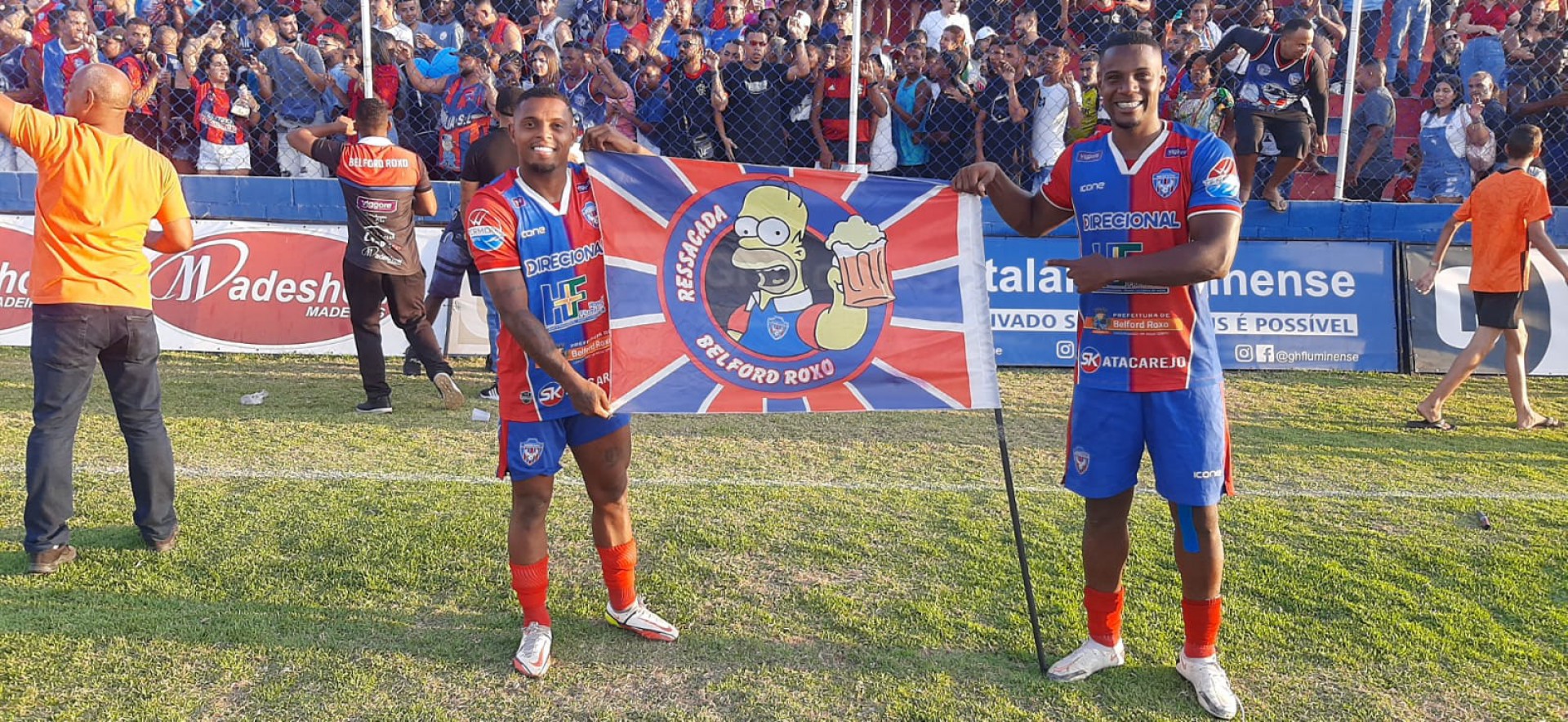 Os autores do gols da vit&oacute;ria do SE Belford Roxo, Marcos Felipe e Santos - Divulga&ccedil;&atilde;o