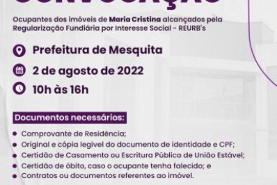 Mesquita convoca moradores de Maria Cristina para ação de coleta de documentos nesta terça (2)