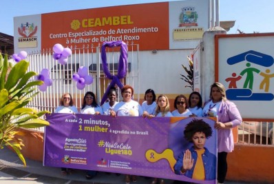Ceambel faz mobilização para o 'Agosto Lilás' em Belford Roxo
