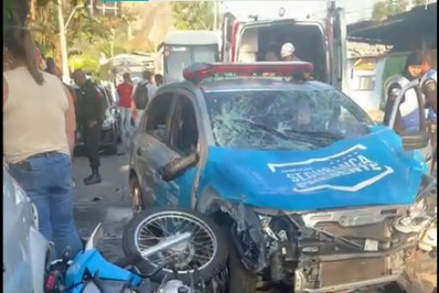 Acidente de trânsito em Niterói deixa cinco feridos, sendo três PMs