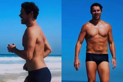 José Loreto posta vídeo 'biscoitando' de sunga e ganha elogios na web: 'Que homem'