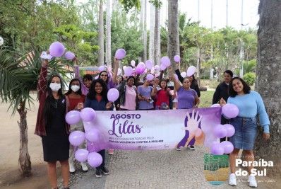 Agosto Lilás: caminhada lembra mês de combate à violência contra a mulher