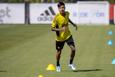 Pulgar se reapresenta no Flamengo com entorse no tornozelo esquerdo