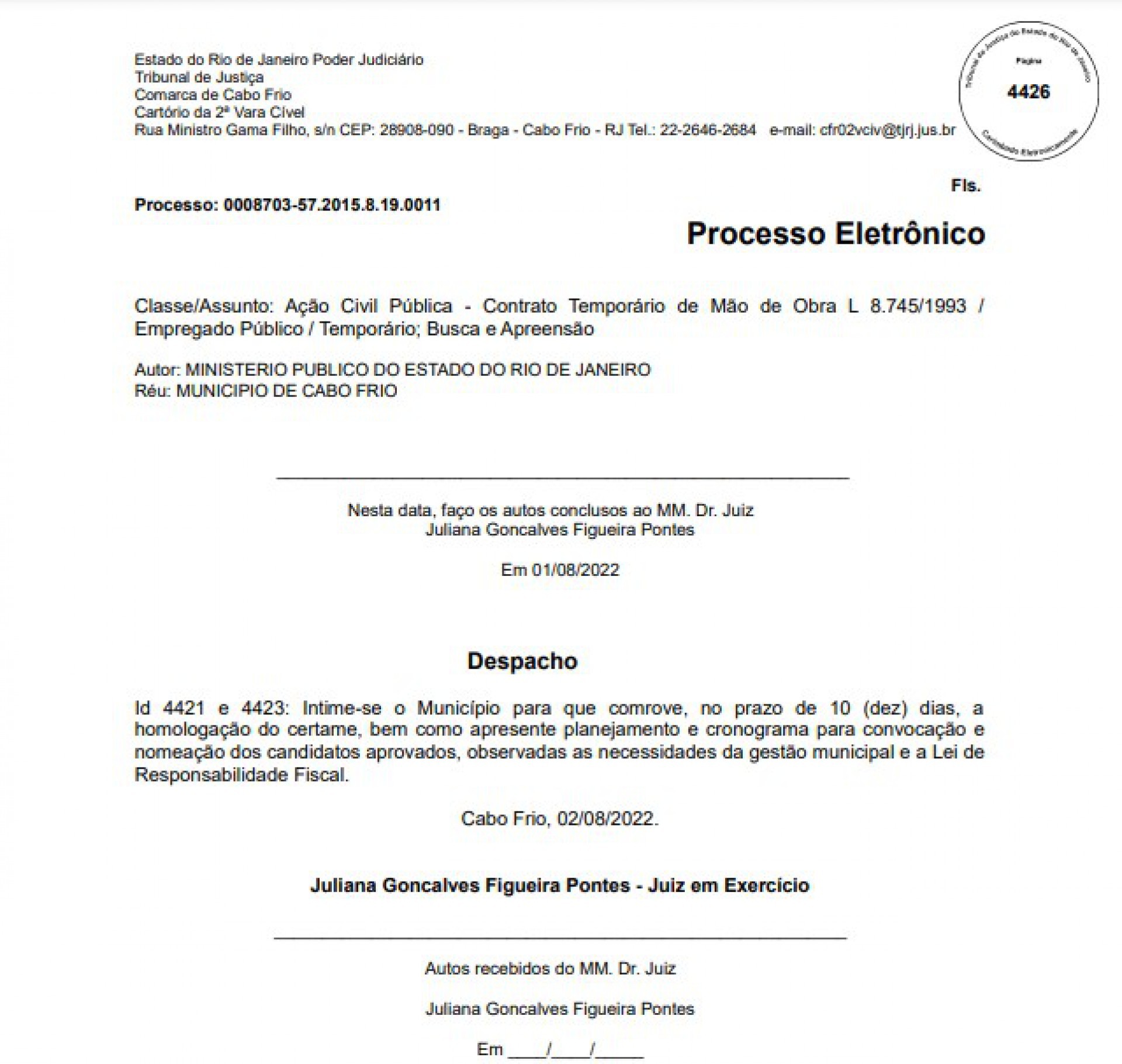 O projeto de Lei do executivo que altera o PCCR está com o presidente da Casa, vereador Miguel Alencar (UNIÃO). - Reprodução/ documento