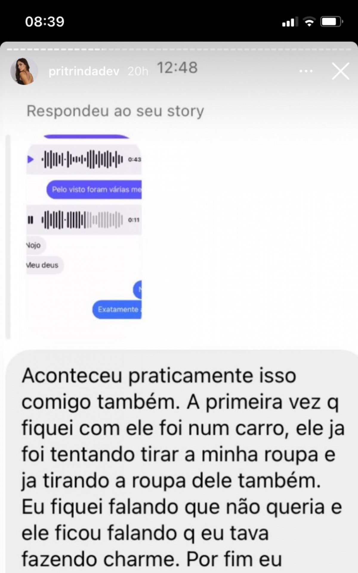 Relatos de outras vítimas na rede social - Reprodução/Rede Social