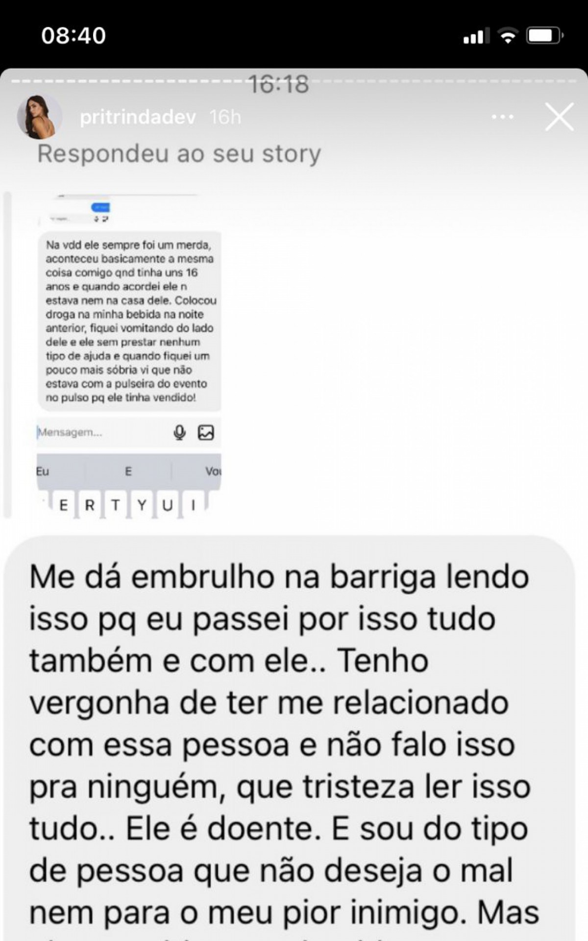 Relatos de outras vítimas na rede social - Reprodução/Rede Social