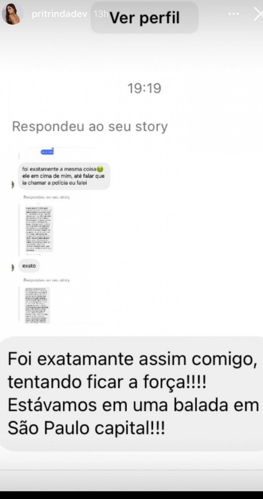 Relatos de outras v&iacute;timas na rede social - Reprodu&ccedil;&atilde;o/Rede Social