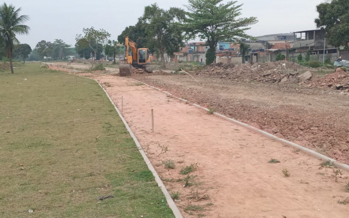 Obra do Parque Linear, em Duque de Caxias - Divulga&ccedil;&atilde;o