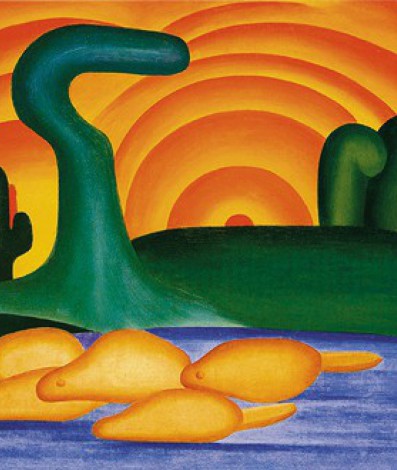 Quadro 'Sol Poente' (1929), &oacute;leo sobre tela de Tarsila do Amaral d&aacute; nome &agrave; opera&ccedil;&atilde;o - Reprodução