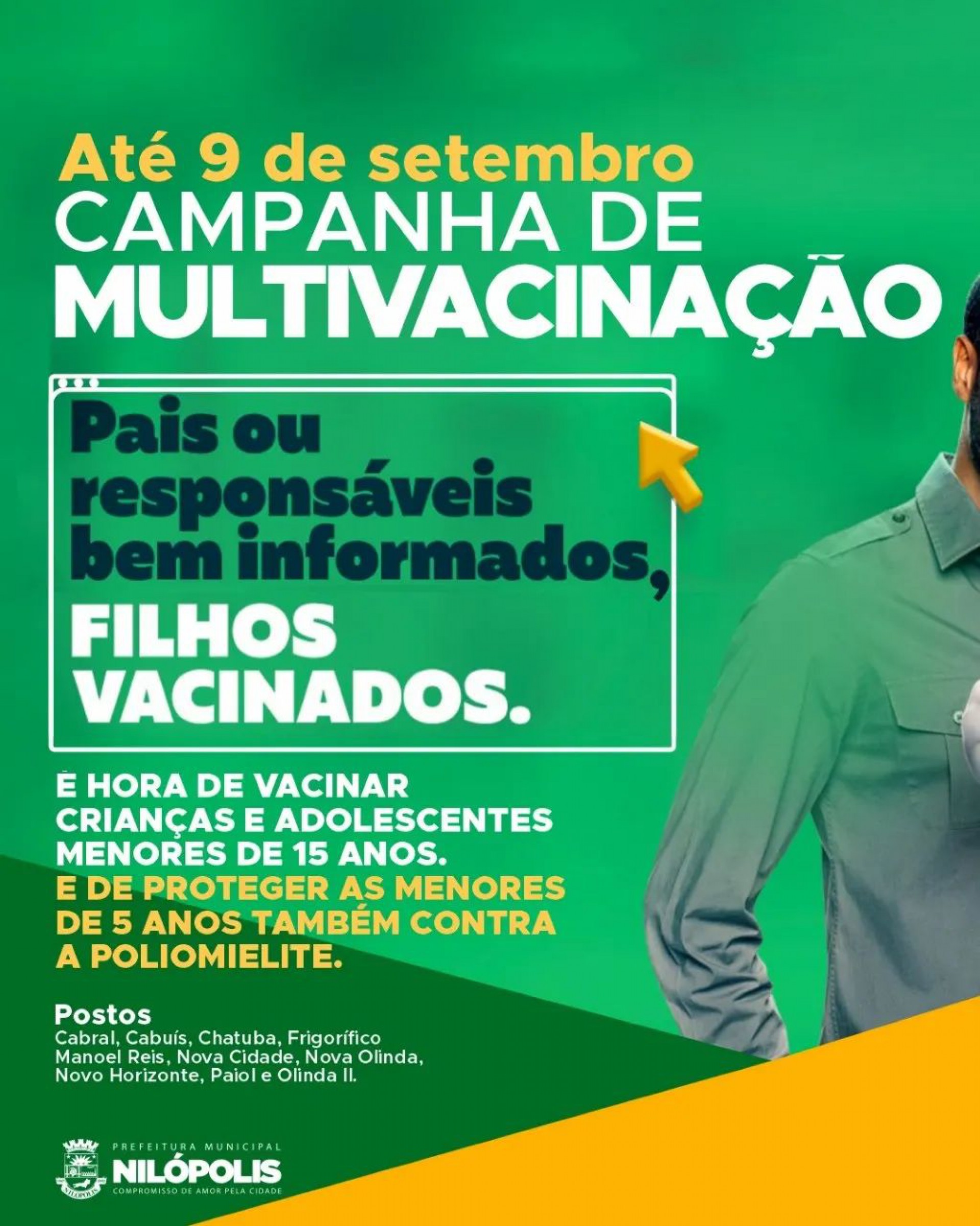 A Secretaria Municipal de Sa&uacute;de preparou um esquema para atender e atualizar a caderneta de vacina&ccedil;&atilde;o das crian&ccedil;as e adolescentes de todo o munic&iacute;pio - Divulga&ccedil;&atilde;o
