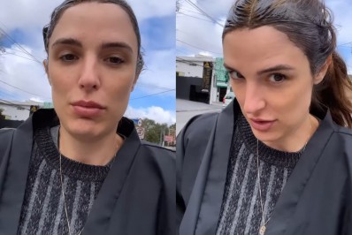 Rafa Brites abandona salão de beleza com tinta nos cabelos