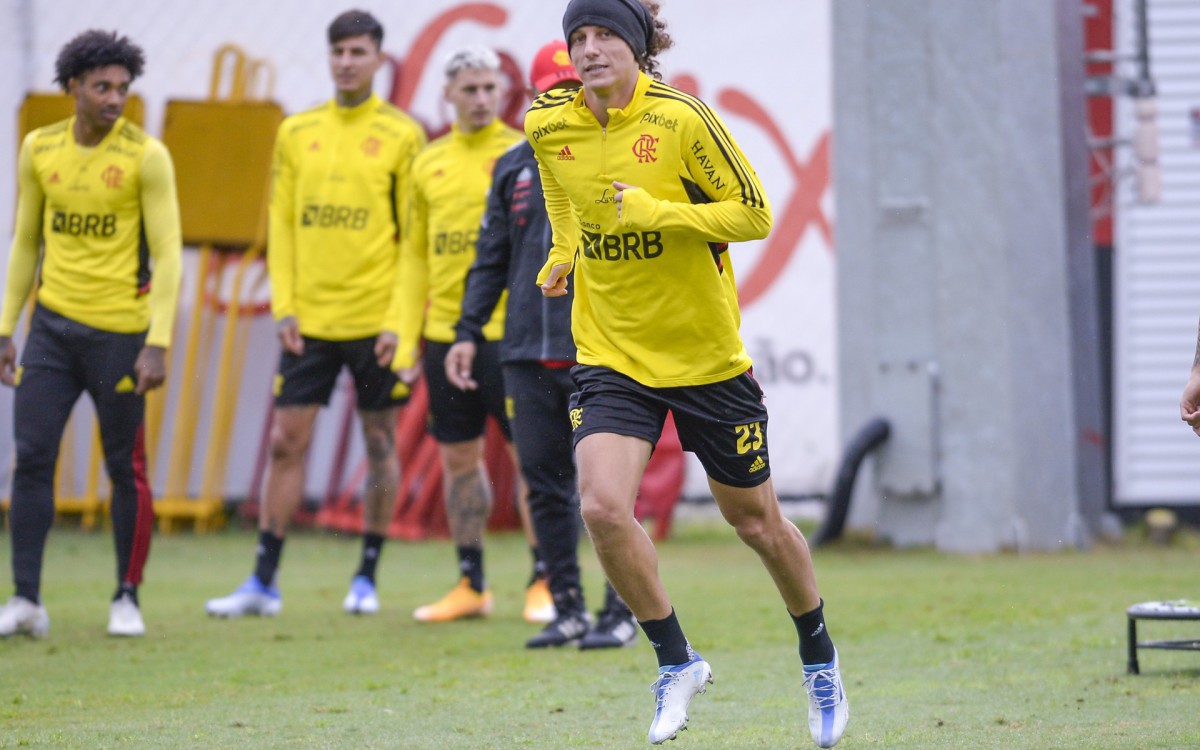 David Luiz no treino do Flamengo - Marcelo Cortes / Flamengo