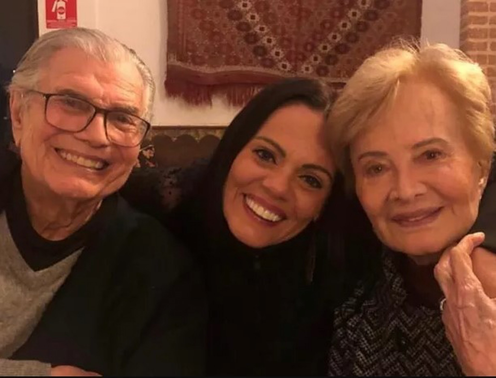 Mocita Fagundes com Tarcísio Meira e Gloria Menezes - Reprodução/Instagram
