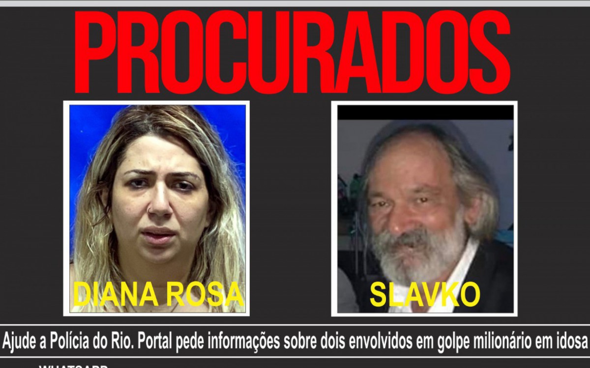 Diana Rosa Aparecida Stanesco Vuletic e Slavko Vuletic estão foragidos - Divulgação/Portal dos Procurados