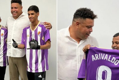 Luva de Pedreiro encontra Ronaldo Fenômeno e recebe presente do ex-jogador