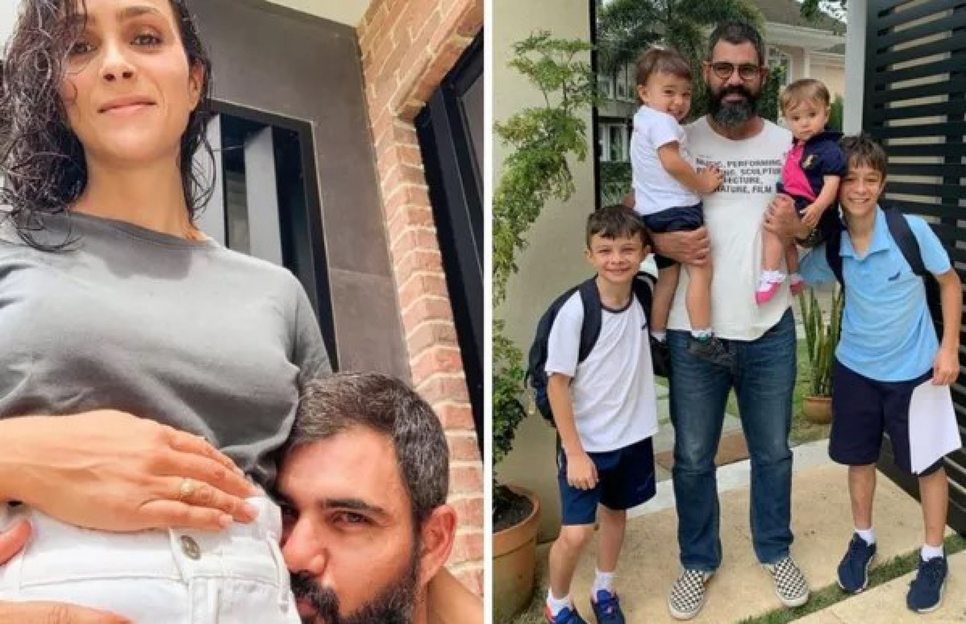 uliano Cazarré, a esposa Letícia Cazarré e os quatro filhos do casal - Reprodução/Instagram