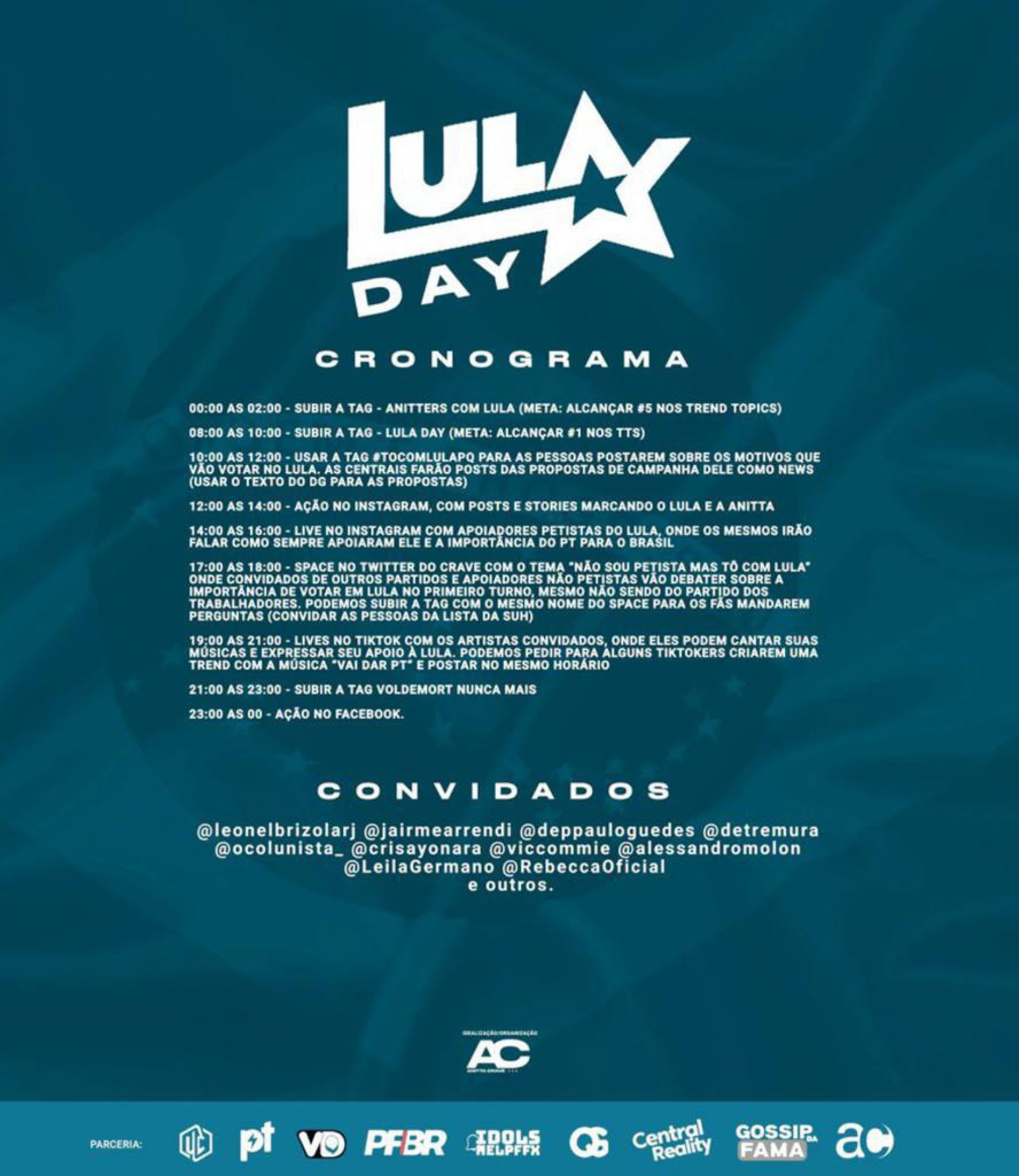 Programação do 'LulaDay'