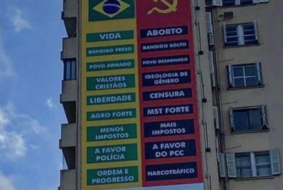 Justiça é acionada após instalação de outdoors que associam comunismo a facção criminosa