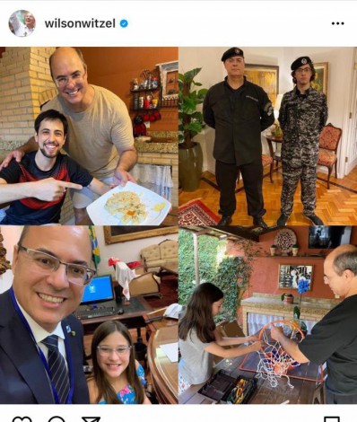 Wilson Witzel (PMB) com os filhos em foto no Instagram - Divulga&ccedil;&atilde;o / Redes Sociais