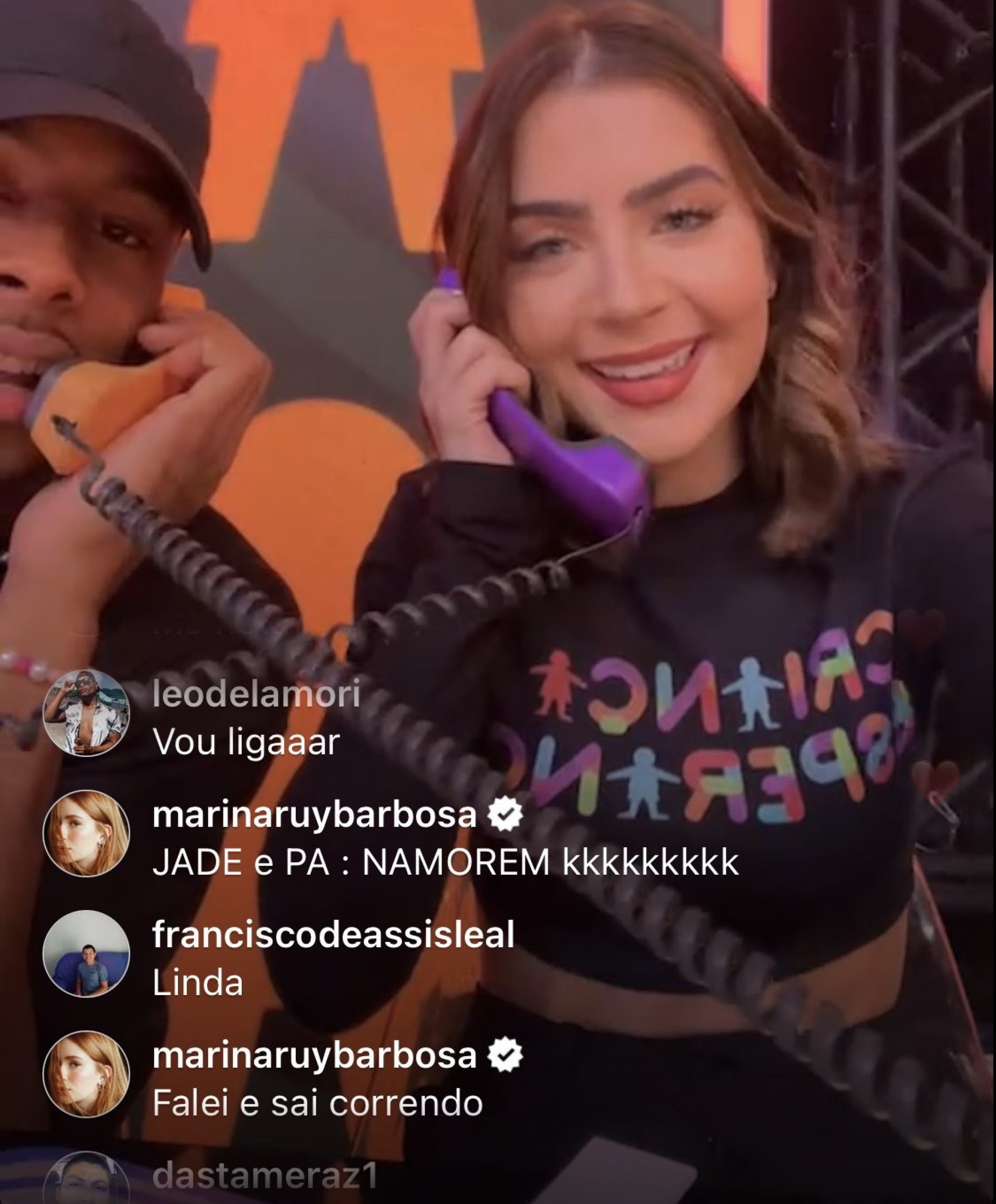 Marina Ruy Barbosa pede para Jade e PA namorarem - Reprodução do Instagram