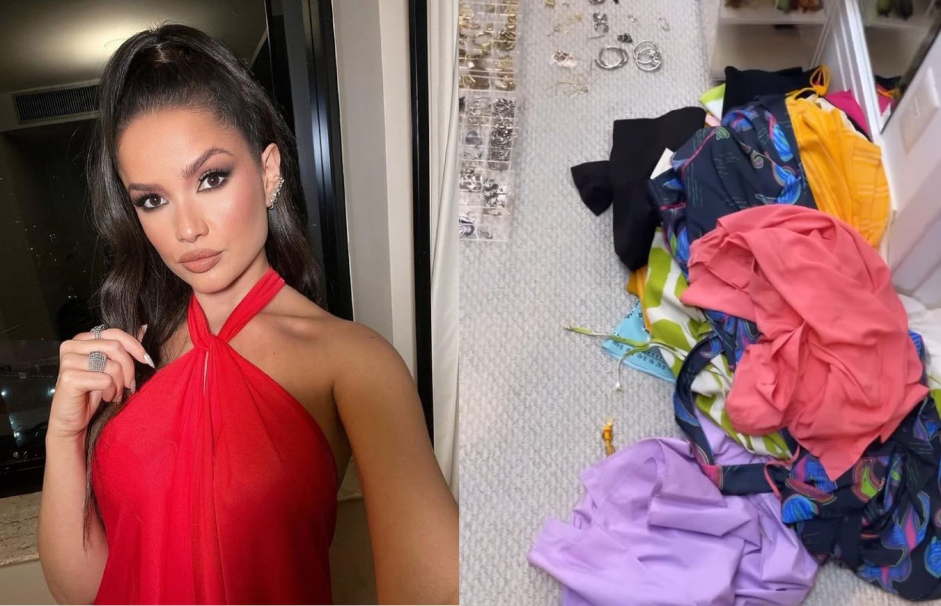 Juliette mostrou separação de roupas para doação - Reprodução