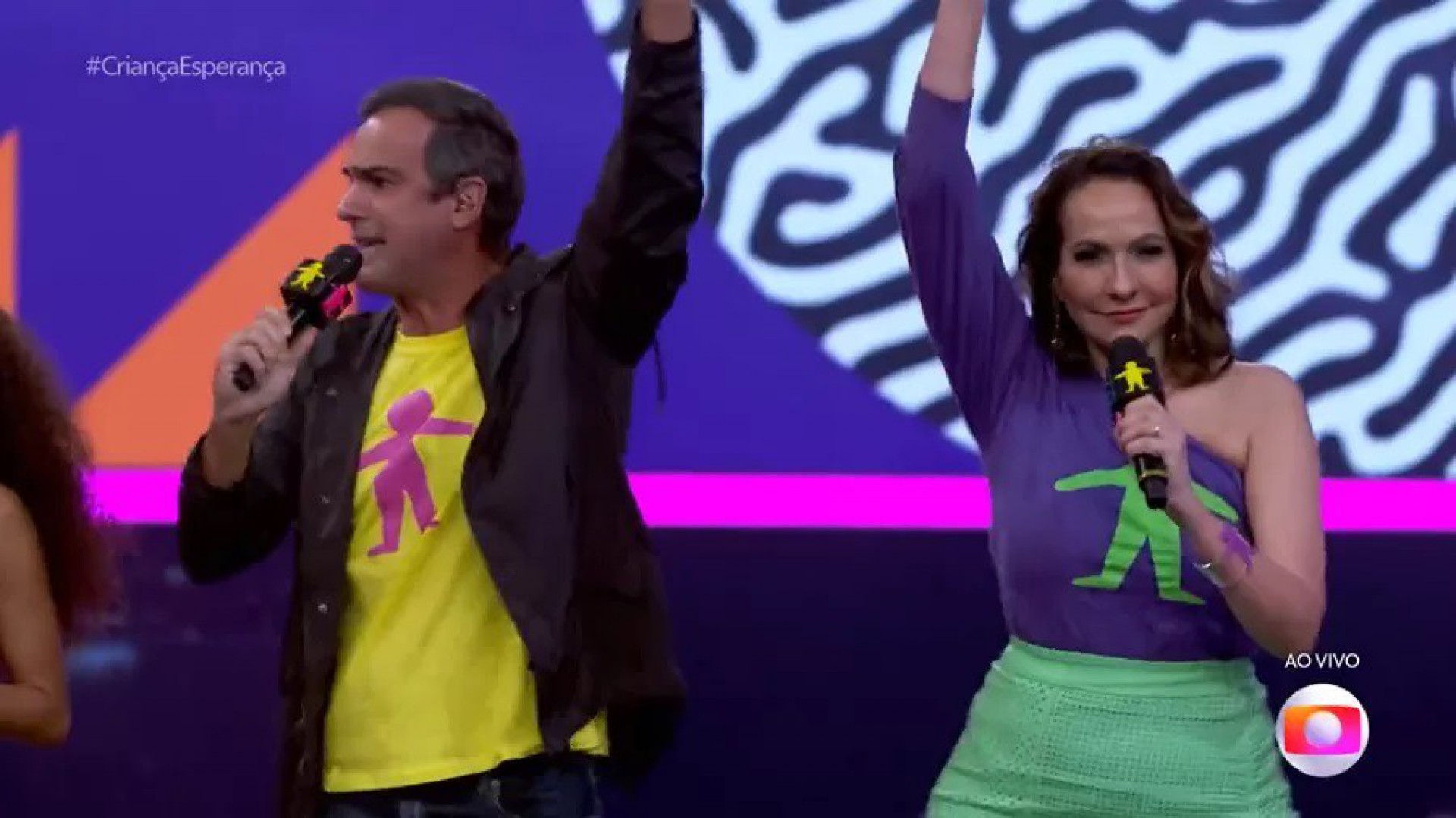 Tadeu Schimidt e Maria Beltrão no 'Criança Esperança' - Reprodução