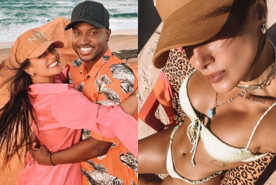 Carol Peixinho surge de biquíni em fotos de viagem com Thiaguinho