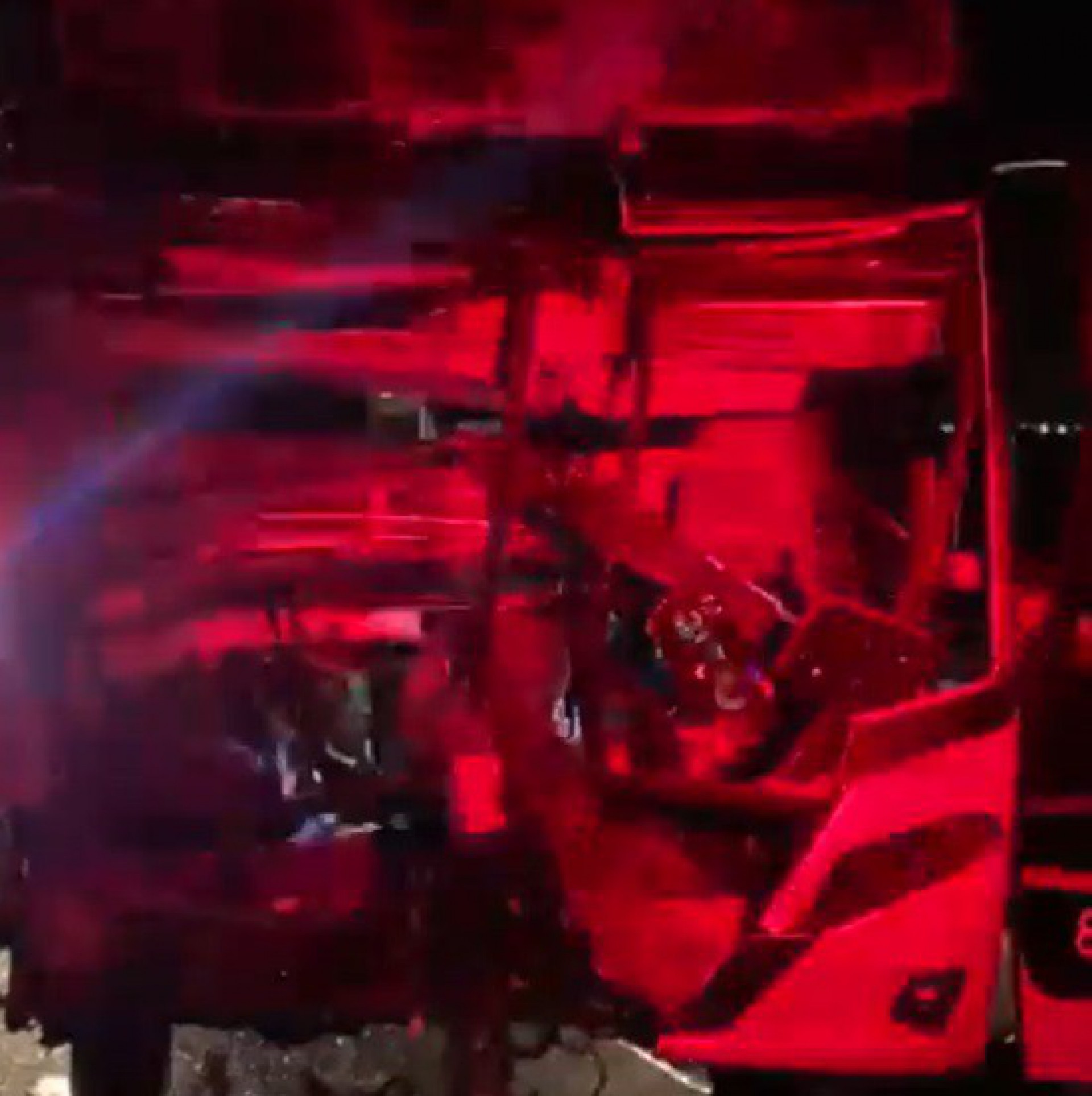 &Ocirc;nibus com torcedores do Flamengo