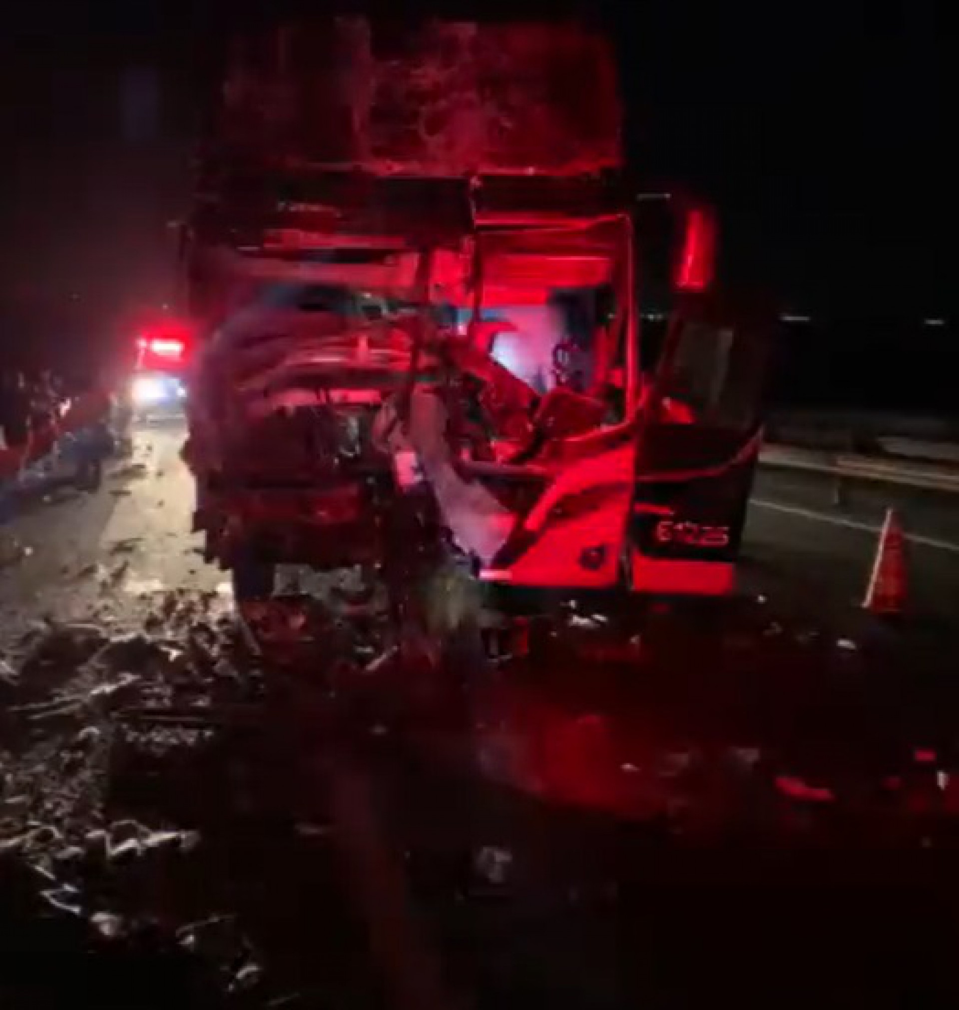 &Ocirc;nibus com torcedores do Flamengo